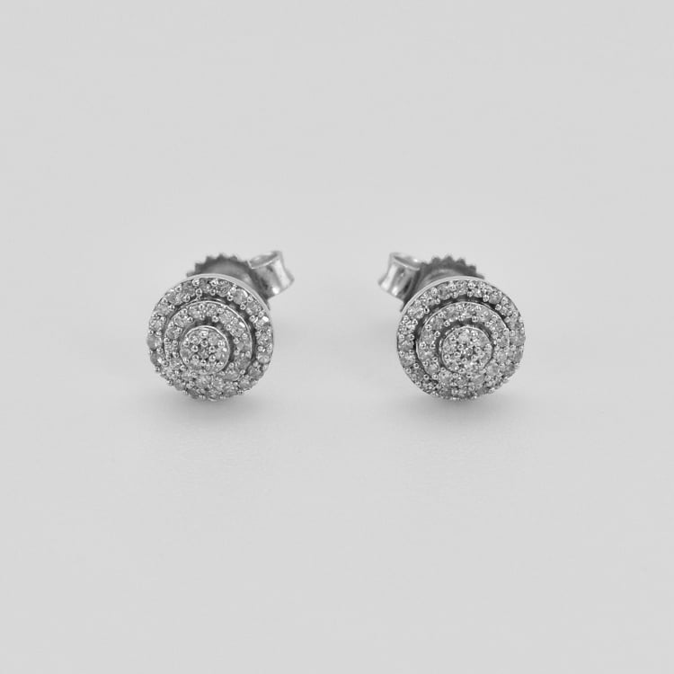 Silberne runde Ohrstecker mit Lab Grown Diamanten Cornelia 104024