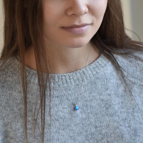 Anhänger mit blauen Opal und Diamant Emolyna