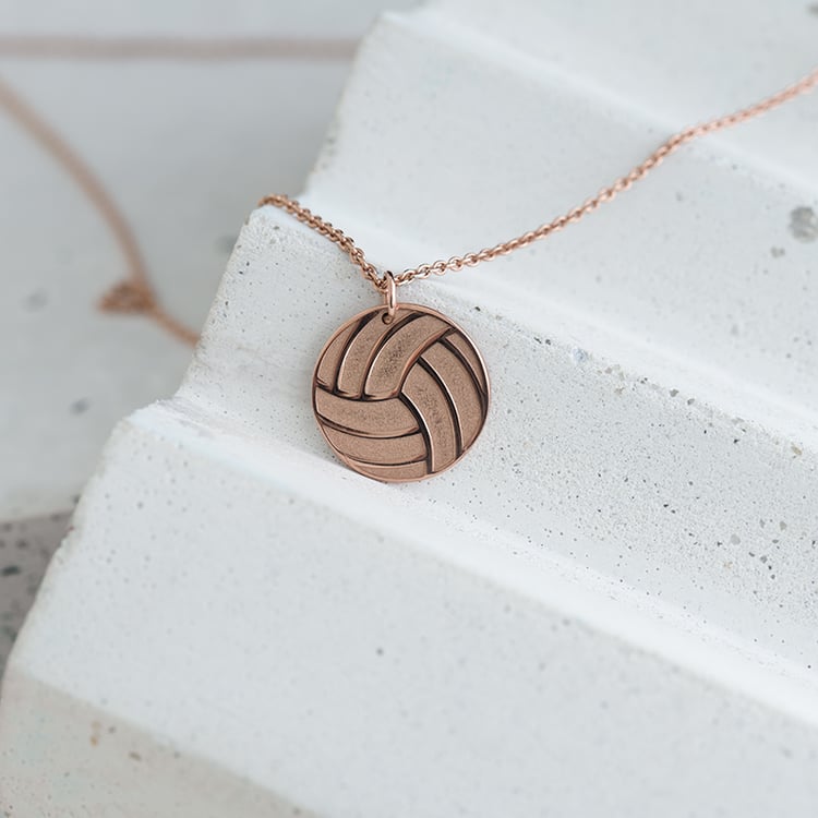 Silberner Anhänger Volleyball mit Gravur Ihrer Wahl Volleyball 122874