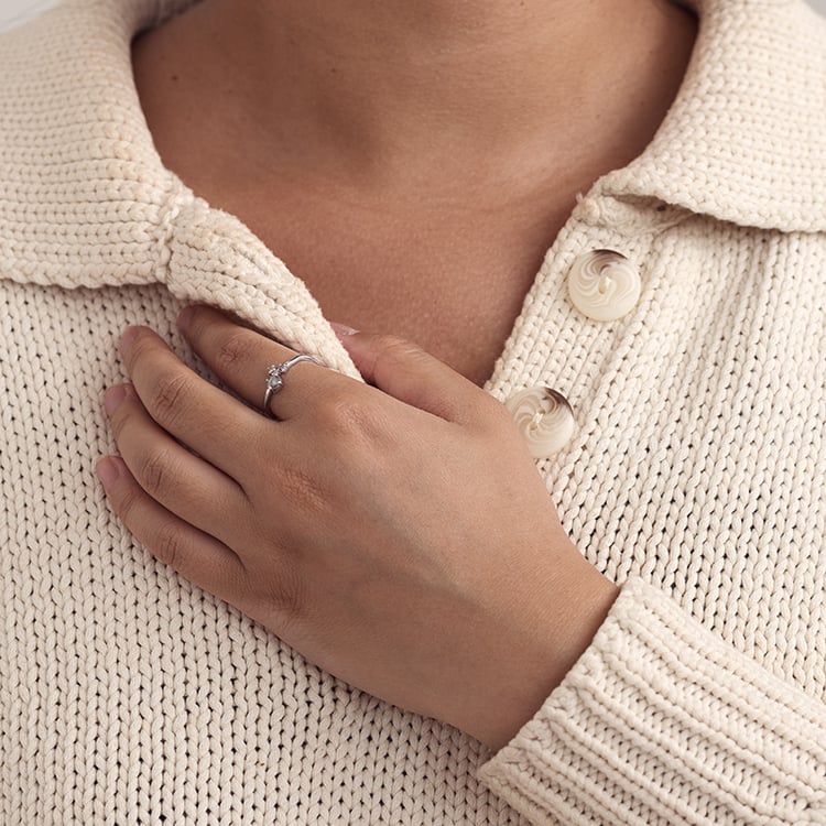 Cluster-Ring mit Salt and Pepper Diamanten Roche 129192