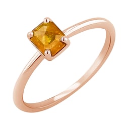 Goldring mit Salt and Pepper Diamant in Emeraldform Lucilia