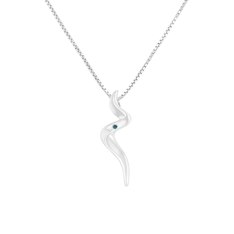 Silberner Anhänger mit blauem Diamanten Shanin