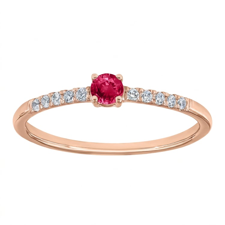 Silberring mit Rubin und seitlichen Lab Grown Diamanten Mikey 169420