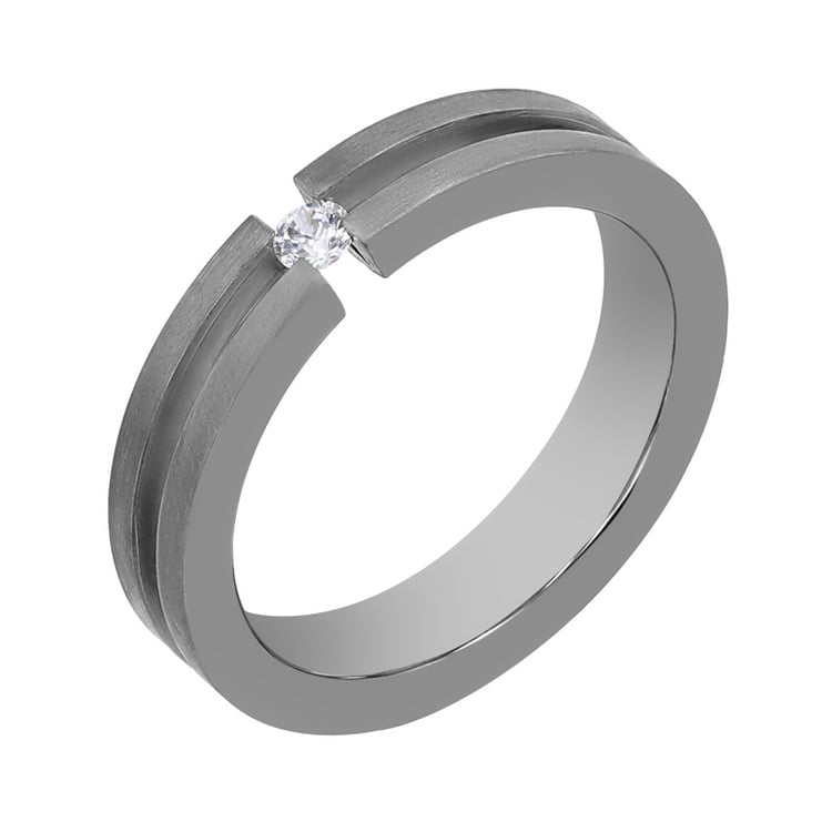 Eheringe aus Titan mit einem Diamanten Rowley 107708