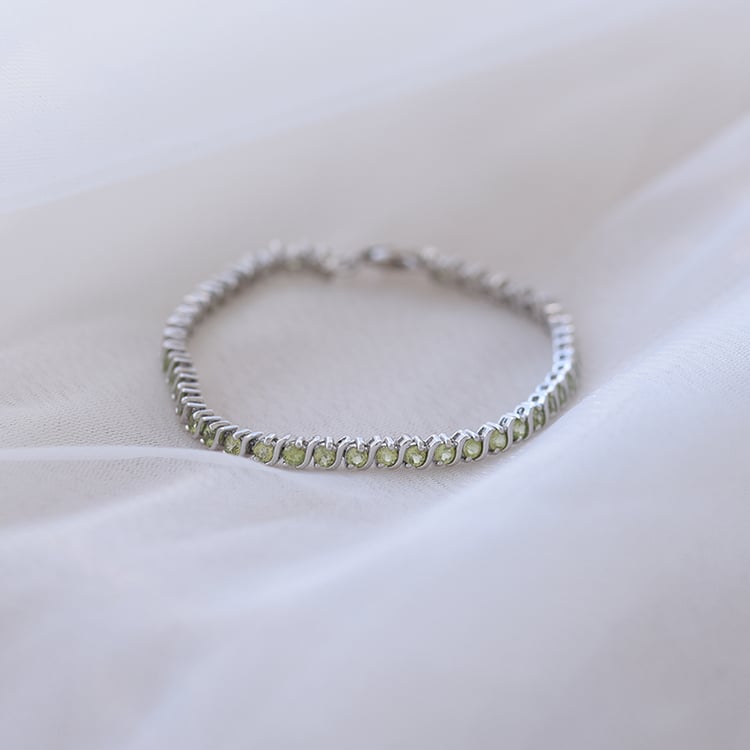 Silbernes Armband mit Olivinen Lakobe 62136