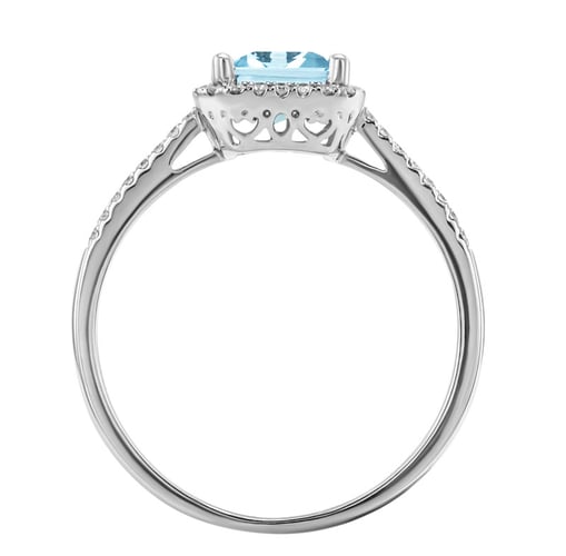 Goldener Diamantring mit Aquamarin Oceane