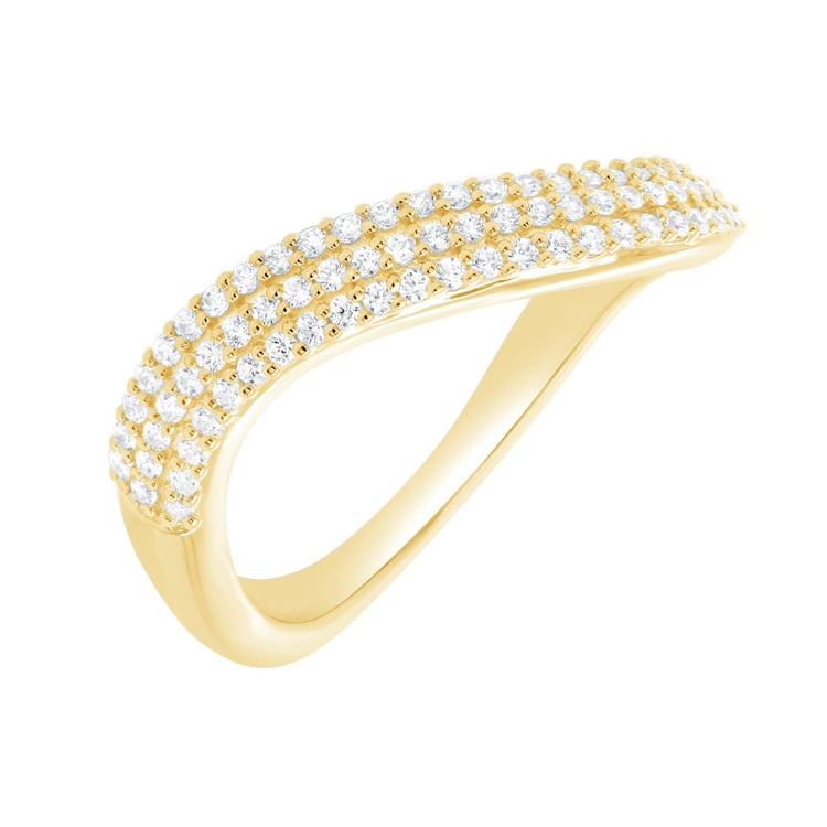 Gewellter halber Eternityring aus Silber mit Diamanten Hjalmar 162370