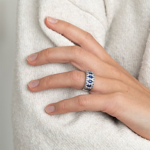 Ring mit ovalen Saphiren und Diamanten Soul