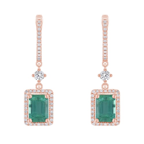 Smaragdohrringe mit Diamanten Amata