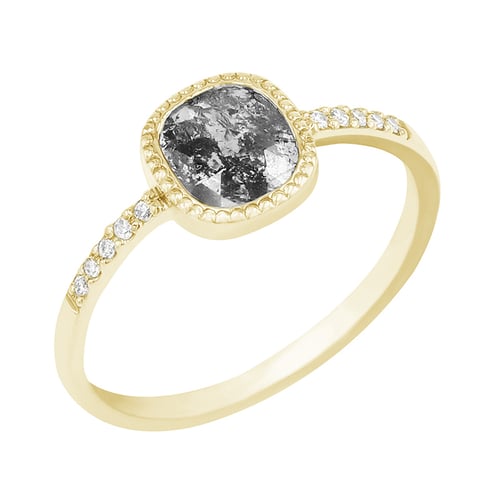 Ring mit Emerald Salt and Pepper Diamanten und Lab Grown Diamanten Adaline