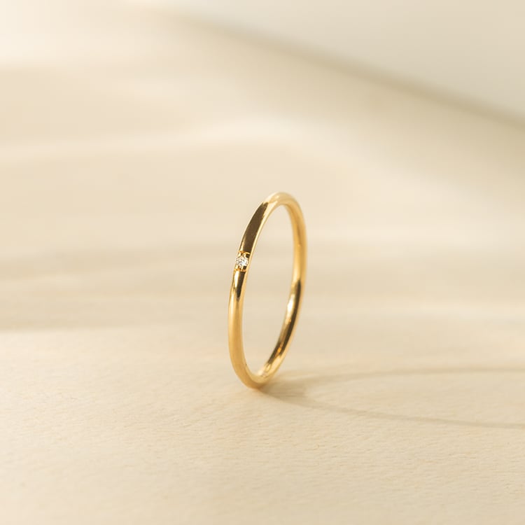 Schmaler Ring mit Diamant Beryl 152516