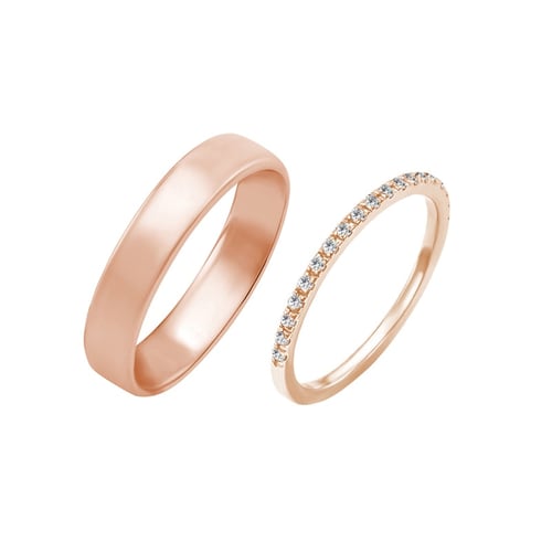 Trauring Eternity mit Diamanten und Court Ring Adva