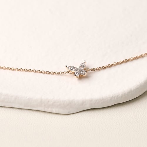 Kettenarmband mit Schmetterlingen aus natürlichen Diamanten Nagendra