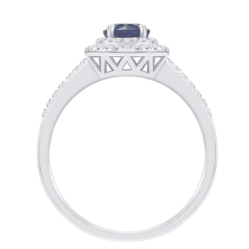 Goldener Saphirring mit Diamanten Catelinie
