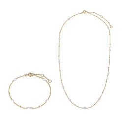 Silbernes Schmuckset mit Perlen Landia