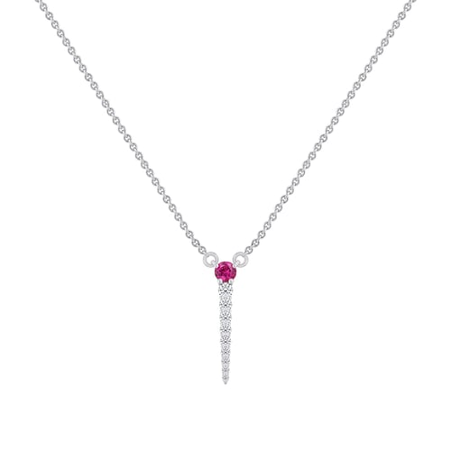 Atypische Kette mit Rubin und Diamanten Zaiden