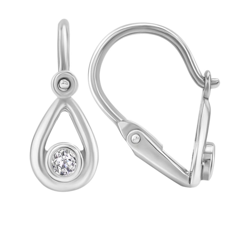 Goldene Kinderohrringe in Tropfenform mit Lab Grown Diamanten Cinderella 145315