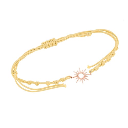 String-Armband mit einer silbernen Sonne Sun