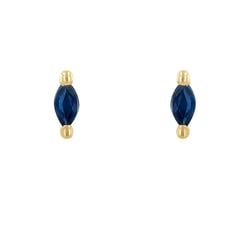 Minimalistische Ohrstecker mit blauen Saphiren Daina