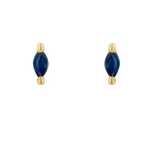 Minimalistische Ohrstecker mit blauen Saphiren Daina