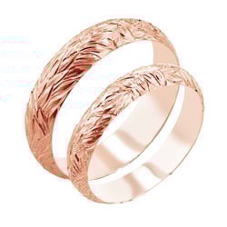 Eheringe mit von Hand gravierten Blättern Mylie