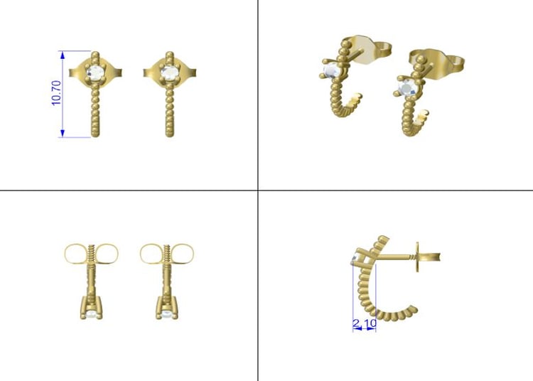 Ohrringe mit Kugeln und einem Lab Grown Diamanten Muvial 111215