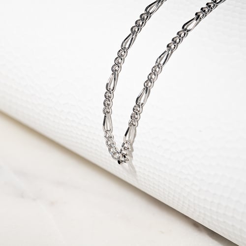 Silberne Figaro Kette 45 cm
