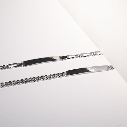 Silbernes Panzer Armband mit einer Gravur nach Wunsch