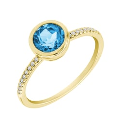 Himmlischer Topas im Goldring mit Diamanten Nyusha