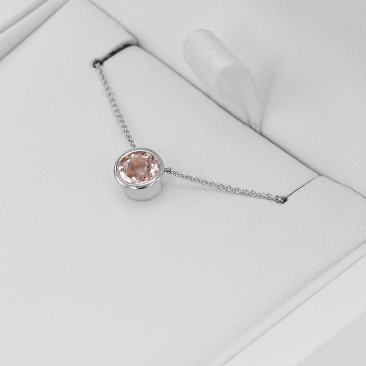 Halskette aus Platin mit Morganit Jonie 71456