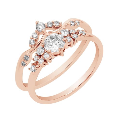 Romantisches Verlobungs-Set mit Diamantringen Edge