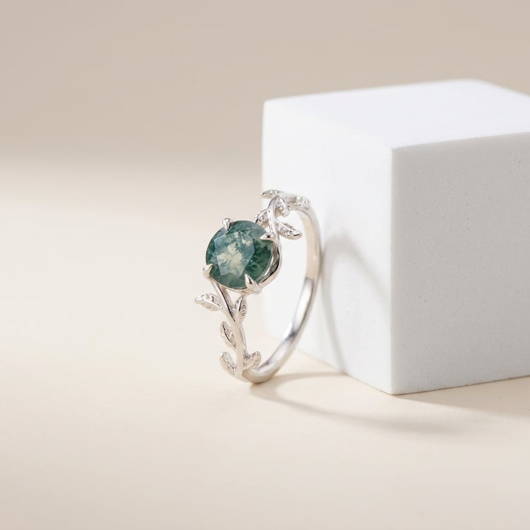 Einzigartiger Ring mit Moosachat Samuela 170006