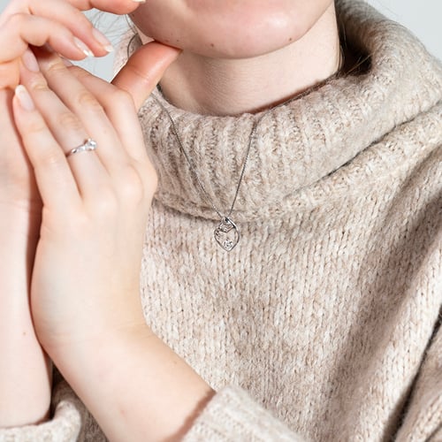 Anhänger Mutter und Kind mit weißem Topas und Diamant Ella
