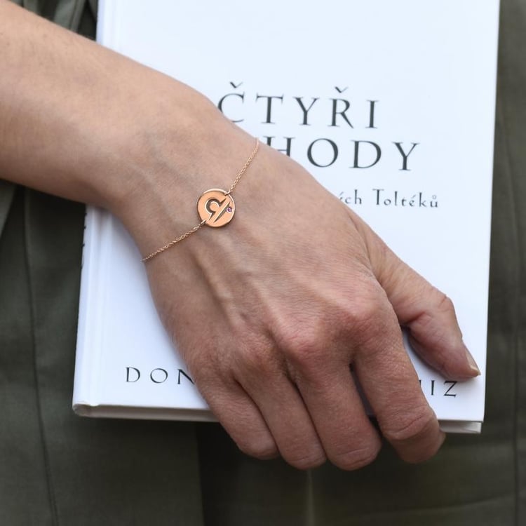 Turmalin und Waage Sternzeichen Rosegold 47605