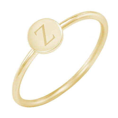 Goldring mit Gravur eines Buchstabens Babire