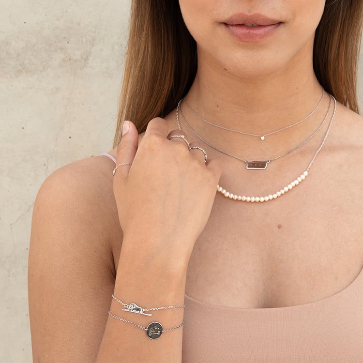 Silbernes Armband Der Kleine Prinz mit einem Elefanten und einer Gravur 122494