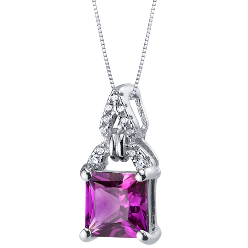 Silberner Anhänger mit Saphir