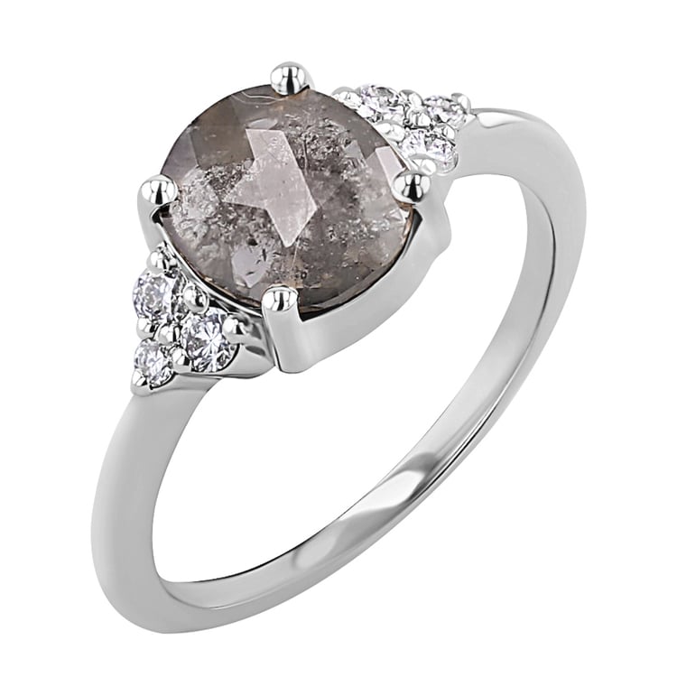 Ring mit grauen Salt and Pepper Diamant Agathe