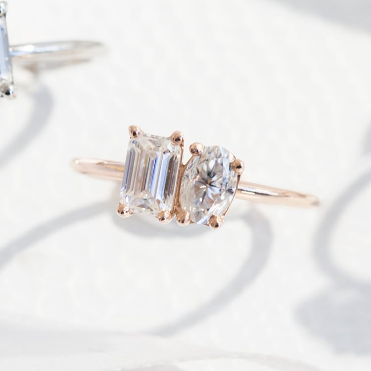 Toi et Moi Verlobungsring mit Moissaniten Luca 110274