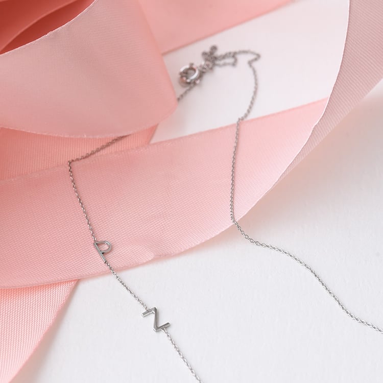 Silberkette mit zwei Buchstaben nach Ihrer Wahl Lupe 103726