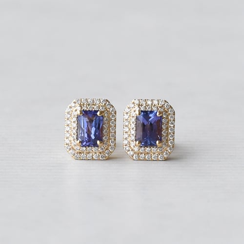Ohrringe mit Tansanit und Diamanten Lavitra