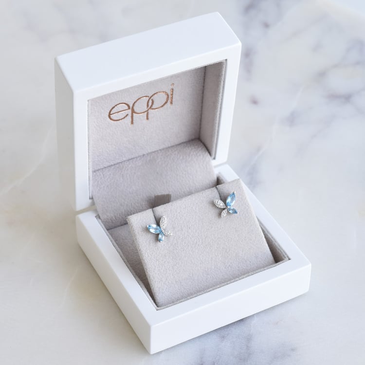 Zarte Ohrringe mit Topasen und Diamanten Vitold 86927