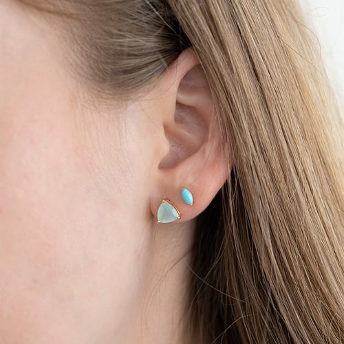 Silberne Ohrringe mit Chalcedonen Nellie