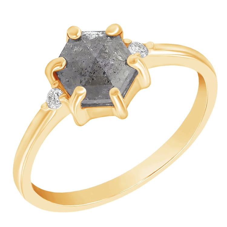 Goldring mit Salt and Pepper Diamant und Lab Grown Diamanten Felice 70821