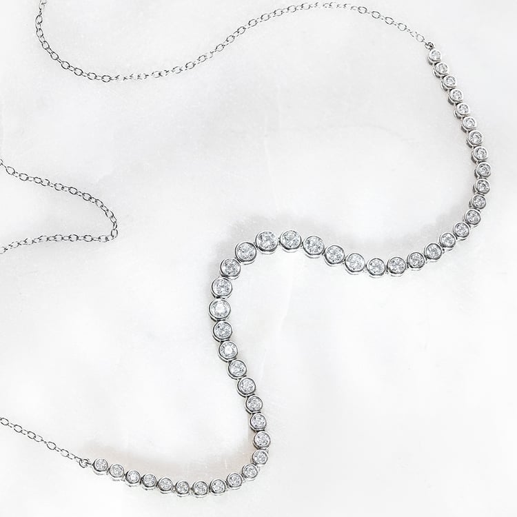 Luxuriöse Silberkette mit Lab Grown Diamanten Sofi 161815