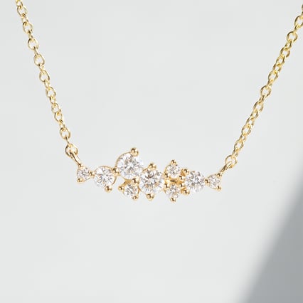 Goldene Cluster-Kette mit Diamanten Kianna