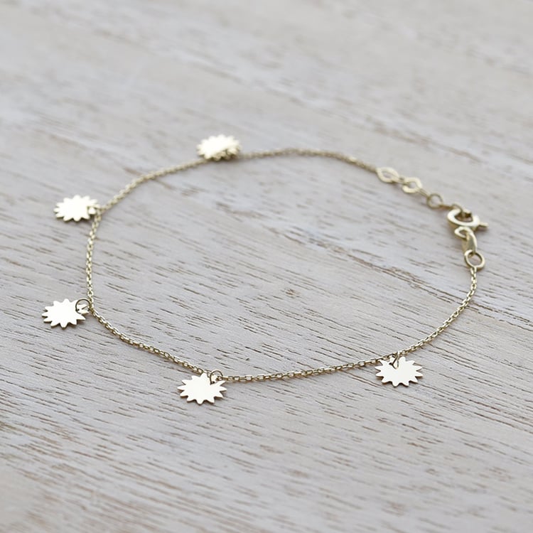 Zartes goldenes Armband mit Sonnen Alair 67714
