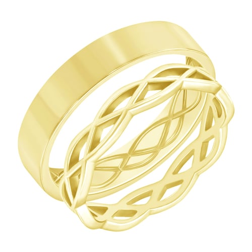 Goldene verflochtene Eheringe Amazu