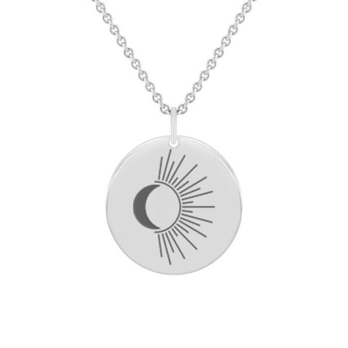 Silberner Yoga Anhänger Sonne und Mond