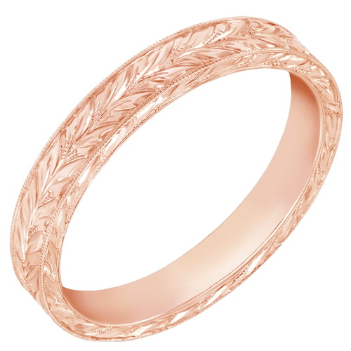 Romantische Vintage-Eheringe aus Gold mit Gravur Hannu